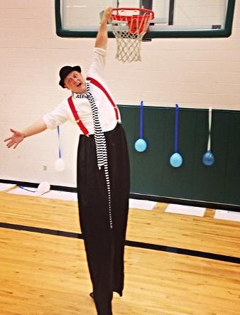 OMG Josh slam dunk stilt walker