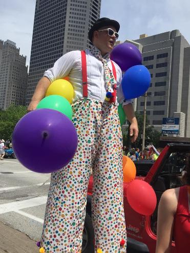 OMG Josh Stilt Walking in the Pride parade